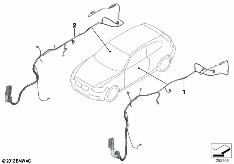 Juego de cables lado del conductor para BMW F22, F87 (OEM 61129281868). Original BMW