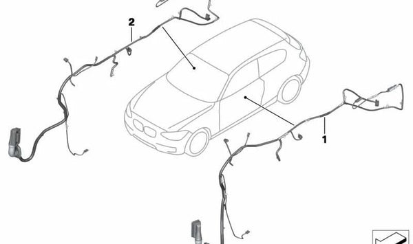 Cableado puerta del conductor OEM 61129340980 para BMW F22, F23, F87. Original BMW.