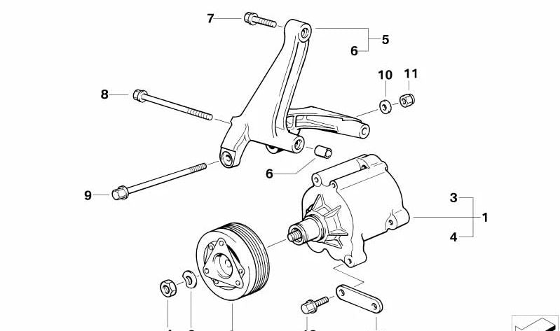 Trager for BMW Series 3 E36 (OEM 11721402236). Genuine BMW