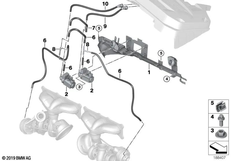 Convertidor de presión para BMW Serie 7 F01, F02, X6 E71 (OEM 11747628987). Original BMW