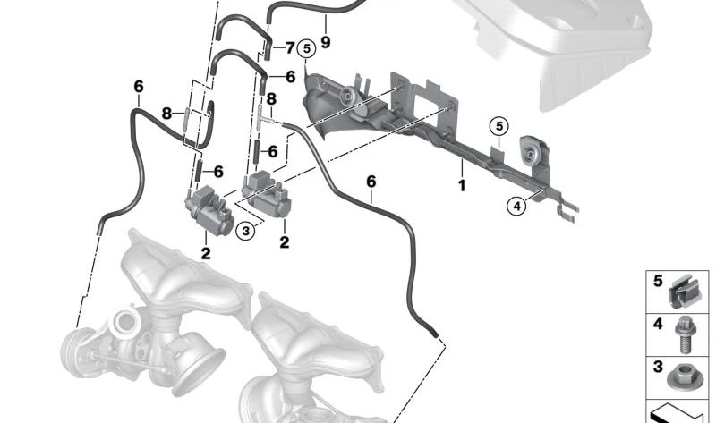 Soporte de fijación OEM 11657575137 para BMW F01, F02, E71. Original BMW.