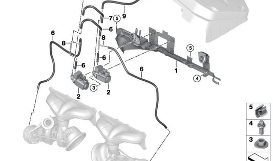 Support de fixation OEM 11657575137 pour BMW F01, F02, E71. BMW d'origine.