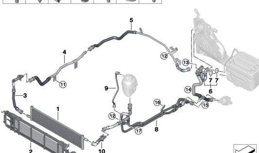 Radiador OEM 17118472305 para BMW (Modelos compatibles: G01, G02). Original BMW.