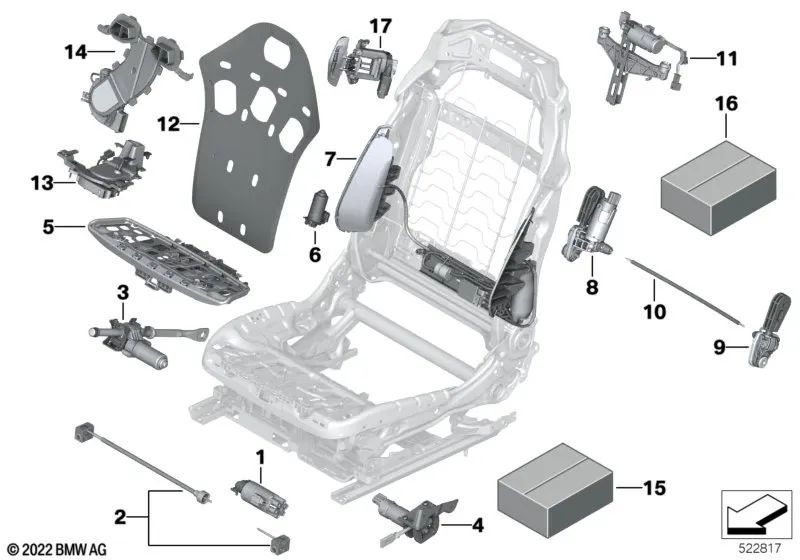 Juego de ejes flexibles para BMW F07N, F10N, F11N, F18N, F90, G30, G31, G38, G32, F01N, G11, G12, I20, F15, F85, F95, G05, G18, F16, F86, G06, G07, G09 (OEM 52107314203). Original BMW.