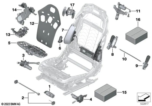 Flexible shaft assembly for BMW F07, F10, F11, F18, F90, G30, G31, G38, G32, F01, F02, G11, G12, F15, F85, G05, G18, F16, F86, G06, G07, G09 (OEM 52107454056). Genuine BMW.