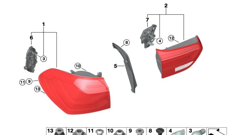 Cubierta canalón derecho OEM 51160050612 para BMW F52. Original BMW.