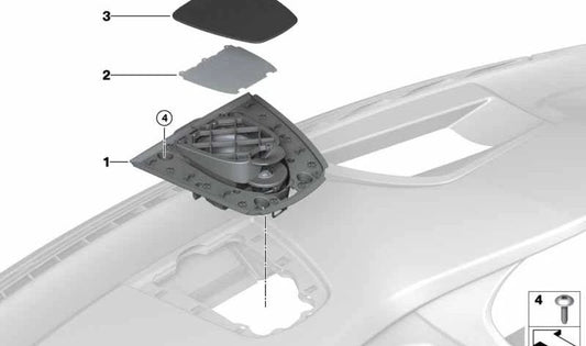 Cubierta embellecedora altavoz OEM 65139276511 para BMW F15, F85, F16, F86. Original BMW.