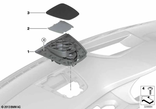 Cubierta Parlante Central para BMW X5 F15, F85, X6 F16, F86 (OEM 65139276509). Original BMW