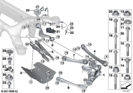 Right cover for BMW 5 Series G31, G31N 6 Series G32, G32N (OEM 33306861146). Original BMW.