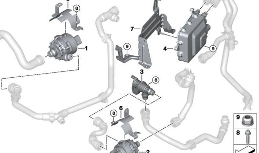 Valvola di controllo del refrigerante OEM 11519896408 per BMW G26, G60, G61, G68, G70, U11, U12, U10, U25. BMW originale.