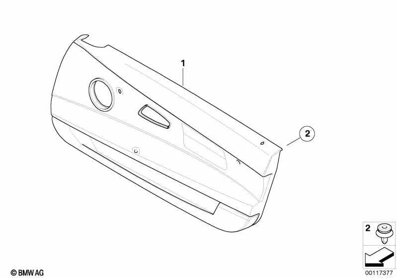 Revestimiento interior de puerta de cuero izquierda para BMW Z4, E85, E86 (OEM 51417055949). Original BMW