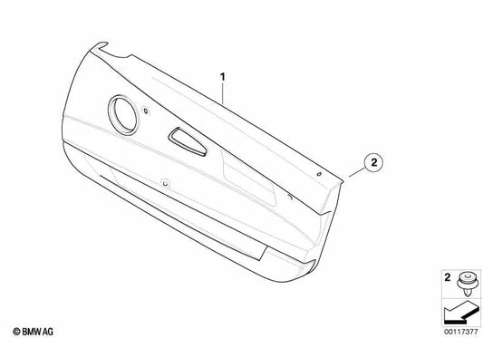 Revestimiento interior de puerta de cuero izquierda para BMW Z4, E85, E86 (OEM 51417055949). Original BMW