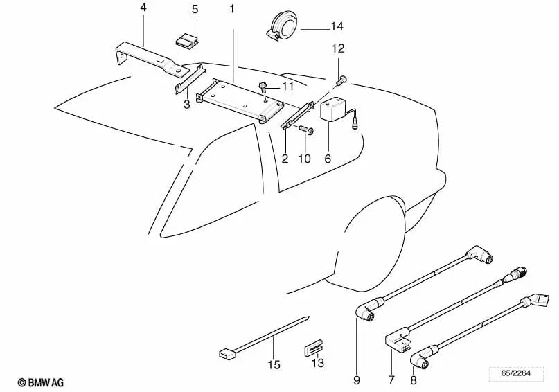 Cable de conexión para BMW E36 (OEM 65128361089). Original BMW