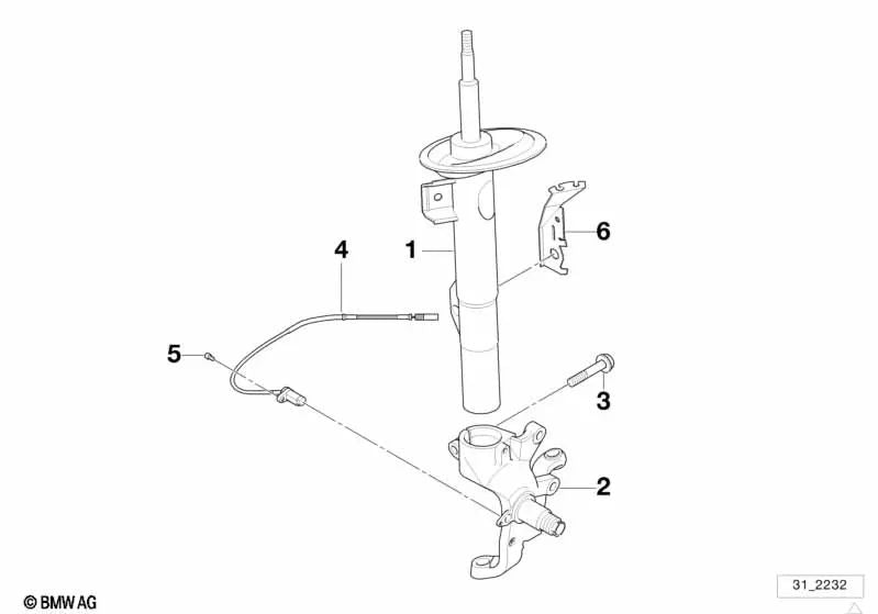 Right axle support for BMW 7 Series E38 (OEM 31211142086). Genuine BMW