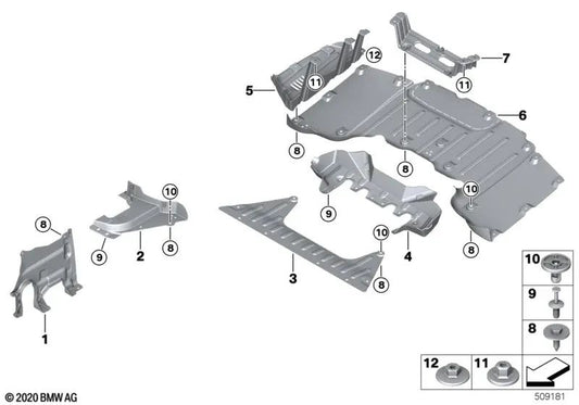 Revestimiento Inferior Trasero para BMW E70, E53 (OEM 51717488449). Original BMW