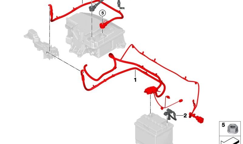 Cable positivo de batería con unidad de control de carga OEM 61129858516 para BMW X3 (G08). Original BMW