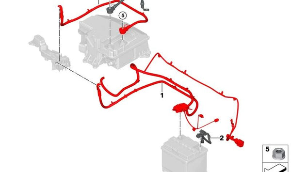 Cable positivo de batería con unidad de control de carga OEM 61129858516 para BMW X3 (G08). Original BMW