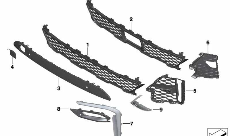 Cubierta de entrada de aire izquierda para BMW G07 (OEM 51118090087). Original BMW