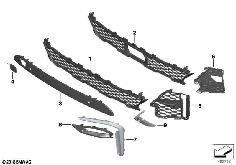 Blende Nebelscheinwerfer esquerda para BMW X7 G07 (OEM 51118074259). BMW originais.