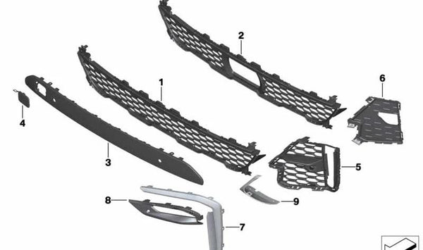 Moldura del paragolpes delantero pintada OEM 51118745424 para BMW G07 (X7). Original BMW.