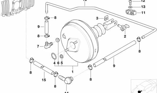 Tubo para BMW Serie 3 E30, E36, Serie 5 E12 (OEM 34331118626). Original BMW