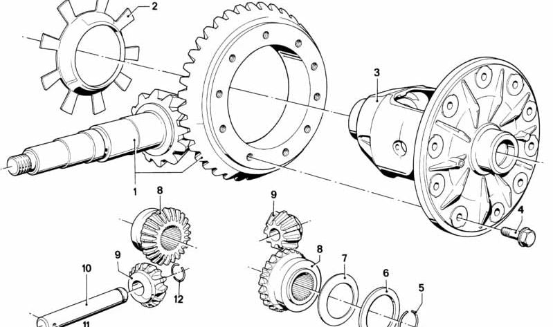 Ensemble d'équipement conique OEM 3312270011 pour BMW (E30, E36, E46, E90, E91, E92, E93, F30, F32, F36, G20, G21, X1, x3). BMW d'origine.