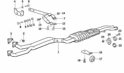 Soporte de escape OEM 18211723649 para BMW Serie 3 (E36). Original BMW.