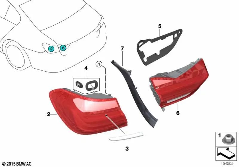 Moldura trasera izquierda para BMW Serie 7 G11, G12 (OEM 63217378075). Original BMW