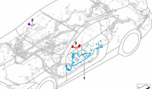 Passenger Side Door Wiring Harness for BMW F91, F92, G14, G15 (OEM 61118736529). Original BMW.