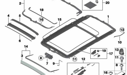 Tornillo OEM 54107198616 para BMW E91, E61, E83, E53, E70, F15, F85. Original BMW