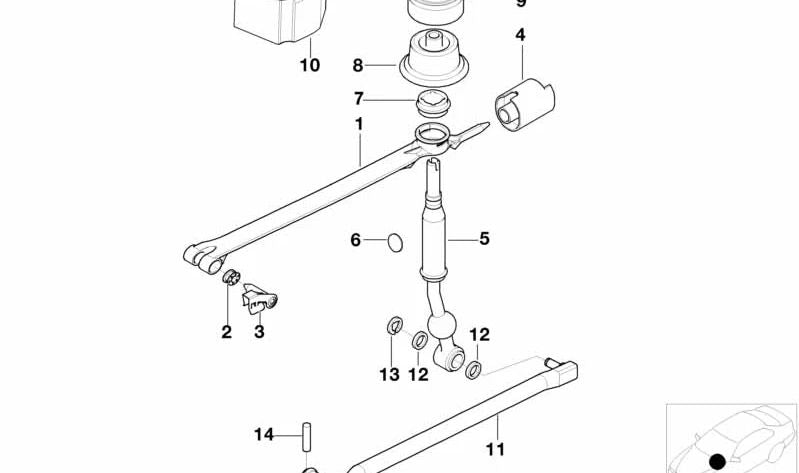 Palanca de cambios OEM 25117527249 para BMW E39, E38. Original BMW.