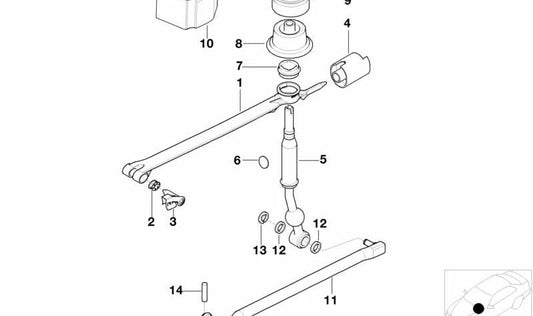 Varilla de cambio con junta para BMW E39 (OEM 25117501964). Original BMW