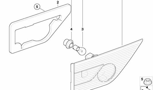 Luz trasera portón trasero derecha para BMW E83 (OEM 63213420204). Original BMW.