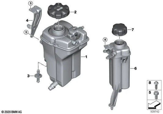 Ausgleichsbehälter für BMW Serie 2 G87, Serie 3 G80, G81, Serie 4 G82, G83 (OEM 17138093924). Original BMW