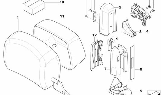 Reposacabezas de cuero izquierdo para BMW E64 (OEM 52107113127). Original BMW