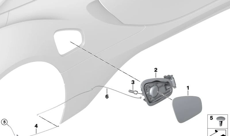 Charging Port Protective Cover OEM 51177316835 for BMW i8 (I12, I15). Original BMW