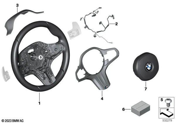 Cable de conexión del volante para BMW F90, G30, G31, G38, G32, G11, G12, F91, F92, F93, G14, G15, G16, F97, G01, G08, F98, G02, F95, G05, G18, F96, G06, G07, G09 (OEM 61128038858). Original BMW.