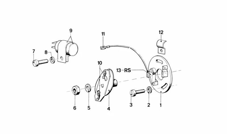 OEM -Zündpunkte 12111243556 für BMW Motorrad {R50, R50/2, R50S}. Original BMW.