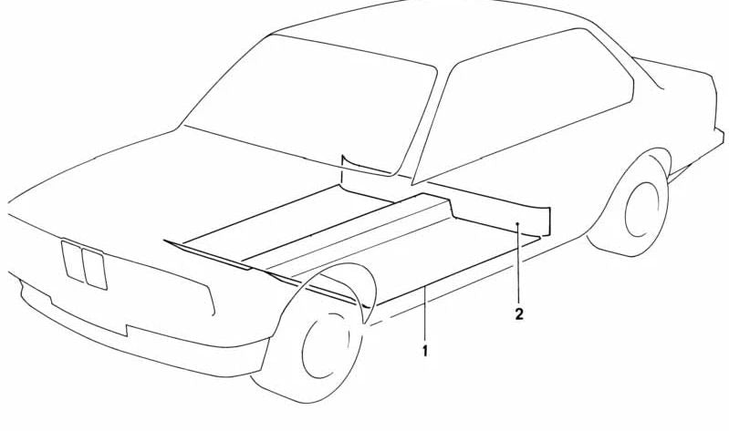 Revestimiento del cajón del asiento para BMW Serie 3 E30 (OEM 51471922545). Original BMW.