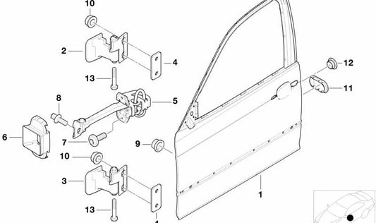 Junta de freno de puerta para BMW E46 (OEM 51218265547). Original BMW