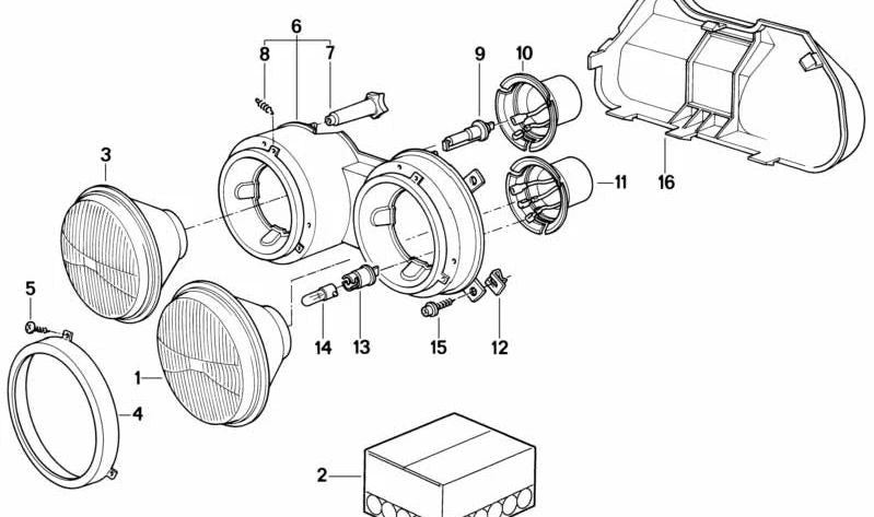 Soporte de cristal izquierdo para BMW Serie 6 E24 (OEM 63121361709). Original BMW