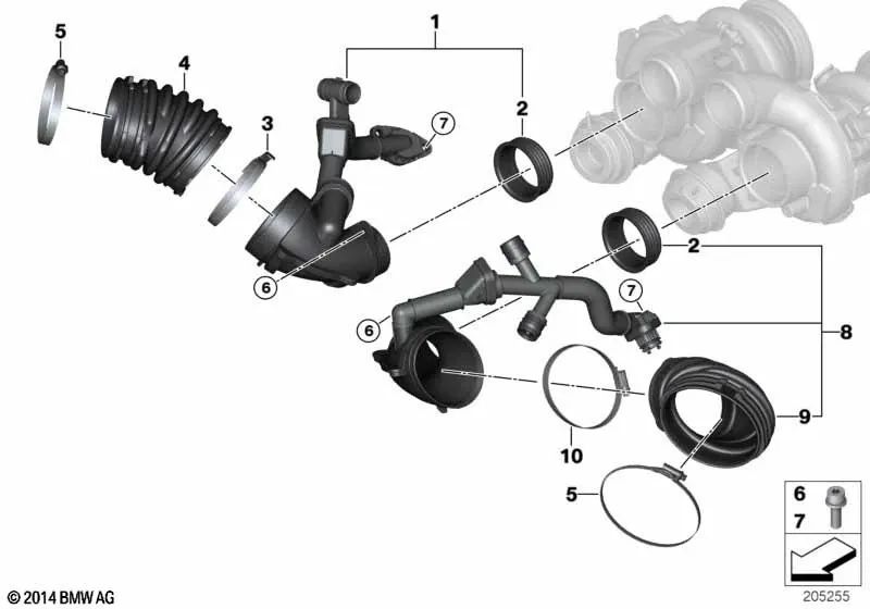 Fuelle para BMW X5 E70, X6 E71 (OEM 13717599356). Original BMW