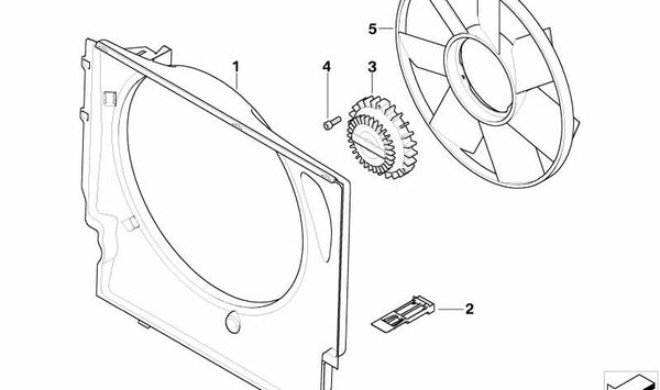 Armazón del Ventilador para BMW Serie 7 E65, E66 (OEM 17112249458). Original BMW