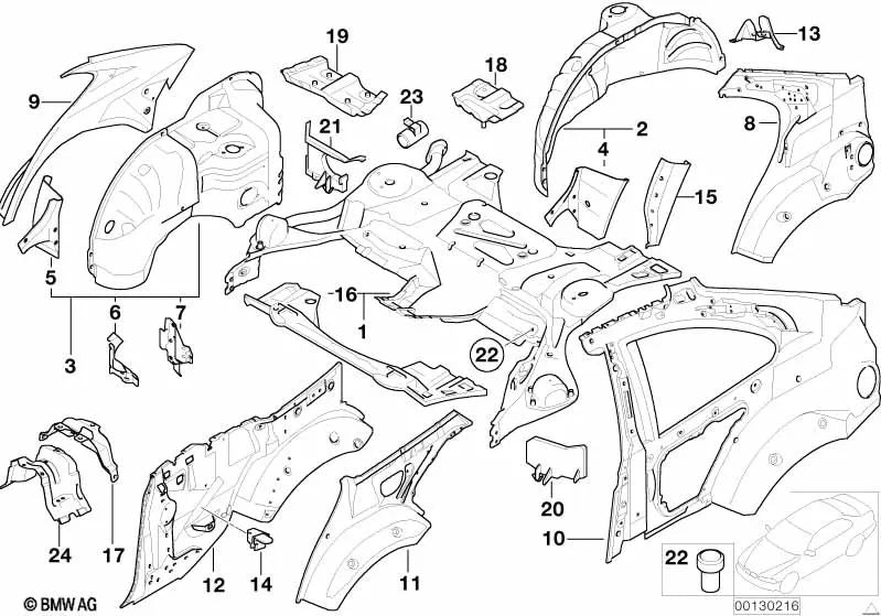 Cerradero izquierdo para BMW E46 (OEM 41148245733). Original BMW