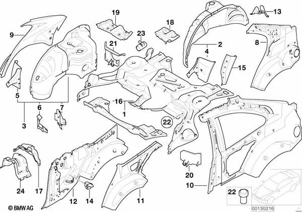 Soporte para depósito de compensación de combustible para BMW Serie 3 E46 (OEM 41148196386). Original BMW