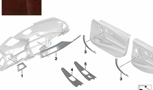 Right Grab Handle Cover for BMW F30, F31, F34, F32, F33, F36 (OEM 51417985010). Original BMW