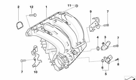 Tubo de admisión OEM 11617522938 para BMW E87, E90, E91. Original BMW.