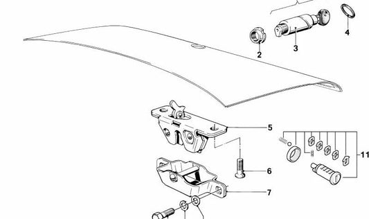 Cierre del maletero con llave para BMW Serie 7 E23 (OEM 51241858614). Original BMW