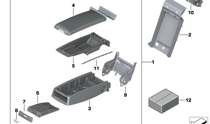 Soporte del reposacabezas central para BMW Serie 5 G38, G38N Serie 7 G11, G11N, G12, G12N (OEM 52207360558). Original BMW.