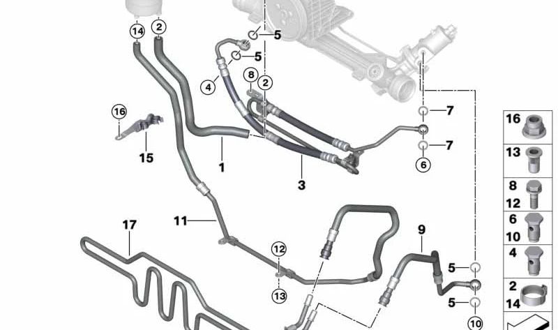 Manguera de Expansión para BMW Serie 3 E90, E91 (OEM 32416779314). Original BMW